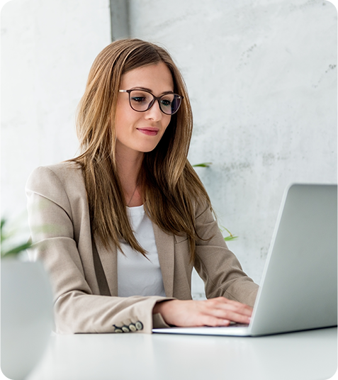 Professional working on laptop